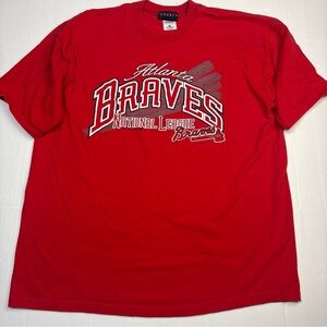 Vintage Atlanta Braves 1997 XL T-Shirt Red National League Champion Baseball MLB